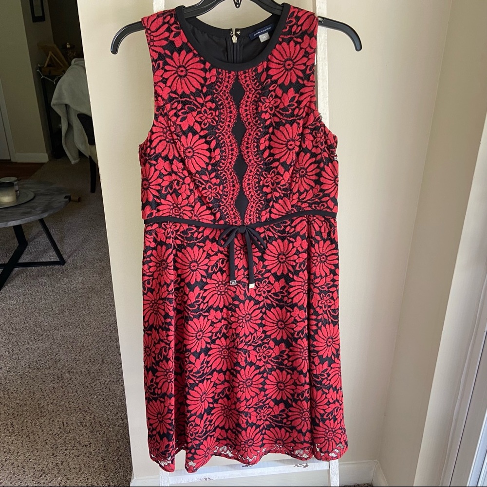 Black and Red Floral Tommy Hilfiger Dress Size 12